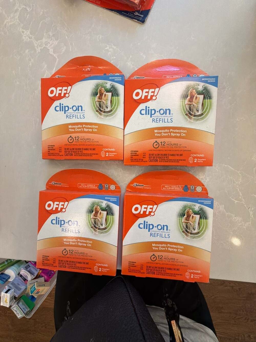 4 Pack OFF! Clip-On Mosquito Repellent Refills good for all CLIP on models